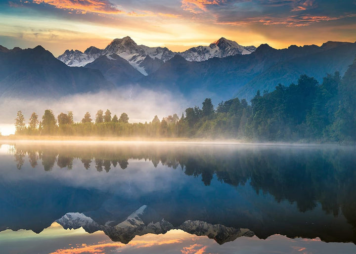 Ravensburger Puzzle 12000356 1000 piese - Răsărit de soare deasupra lacului Matheson, Noua Zeelandă - Puzzle pentru adulți și copii de la 14 ani, ediție specială Amazon [Exclusiv la Amazon]