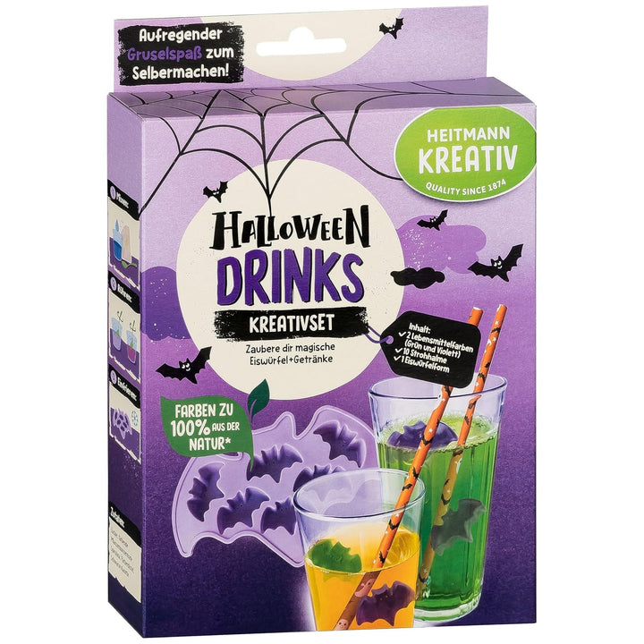 HEITMANN KREATIV - Set creativ de gumă de mestecat cu fructe de Halloween - Coloranți pudră pe bază de plante - Roz - Gume de mestecat cu fructe DIY în formă de fantomă și aromă de zmeură