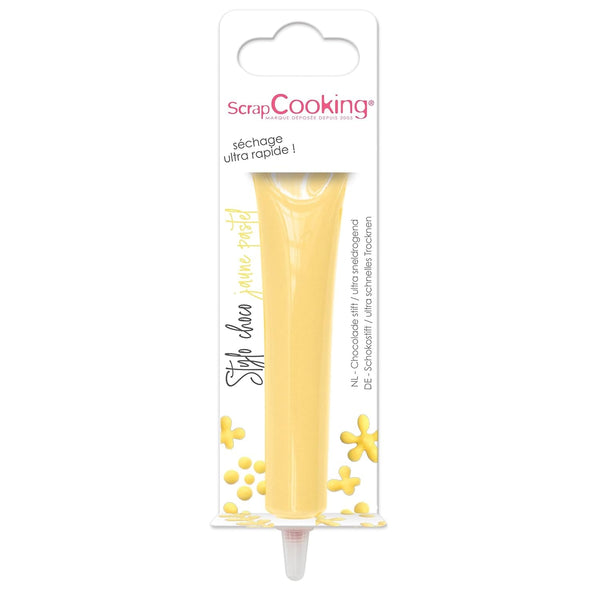 Scrapcooking - Pix Pastel Galben cu Zahăr - Zahăr cu Scriere Galben 25g - Pix Decorativ Comestibil cu Zahăr - Scriere și Desen - Etichetare Fondant, Glazură, Prăjituri - 6804