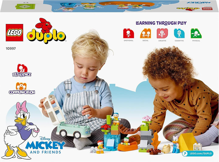 LEGO 10997 DUPLO Disney Mickey and Friends Camping Adventure Set With Campervan, Canoe And Daisy Duck Figure, Building Toy Gift For Toddlers 2+ Years, Girls And Boys