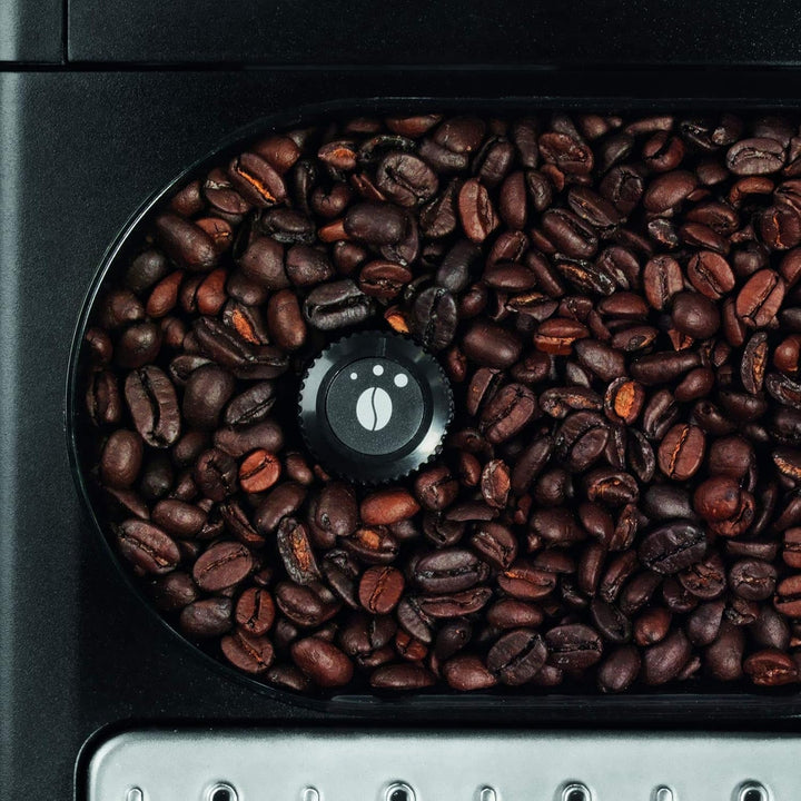 Aparat de cafea Krups Essential Cu tub de lapte, Funcție 2 căni, Afișaj LCD, Curățare ușoară, Aparat de cafea, Sigiliu Tüv, Negru, EA816031