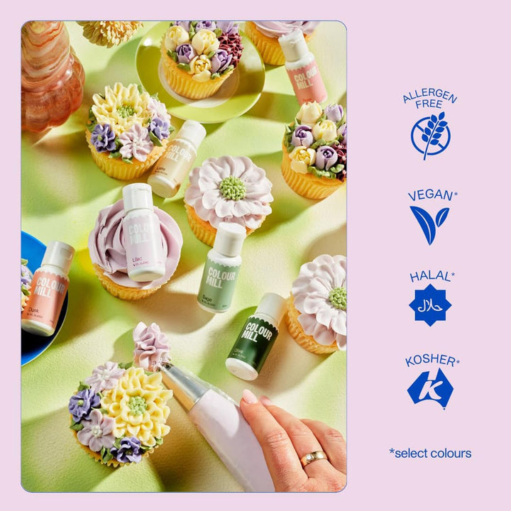 Colorant alimentar pe bază de ulei Colour Mill Blend Violet - Colorant alimentar pentru ciocolată, fondant, brioșe, prăjituri, copt, macaroane - Colorant alimentar pentru decorarea torturilor - 100 ml