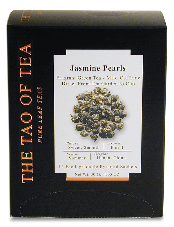 Jasmine Pearls Box Pyramid Sachets, 1.05 Ounce, Box of 15 Sachets Tea USA Naty Shop Default Title