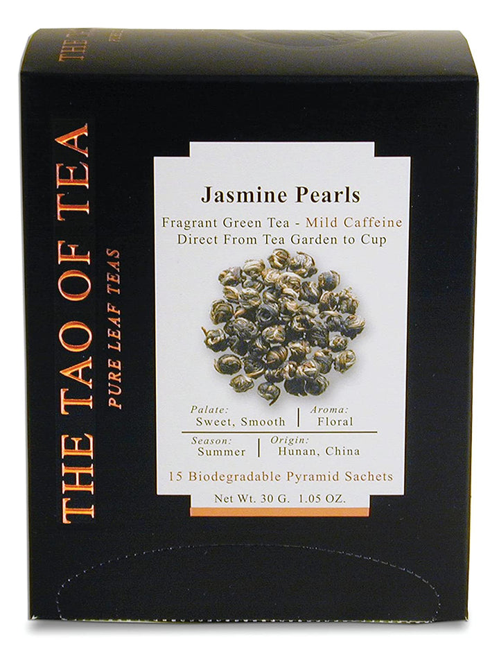 Jasmine Pearls Box Pyramid Sachets, 1.05 Ounce, Box of 15 Sachets Tea USA Naty Shop Default Title