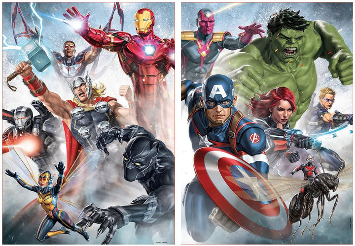 Educa - Puzzle 500 piese pentru adulti | Marvel Avengers 2 X 500 piese puzzle pentru adulti si copii de la 11 ani, super eroi, set puzzle (17994)