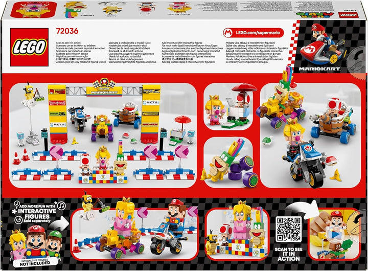 LEGO Super Mario: Mario Kart - Baby Peach & Grand Prix Set, Figuri Nintendo - Toad, Lakitu, Baby Peach și Lemmy, Cadou pentru băieți, fete și gameri de la 8 ani, Jucărie de aventură 72036