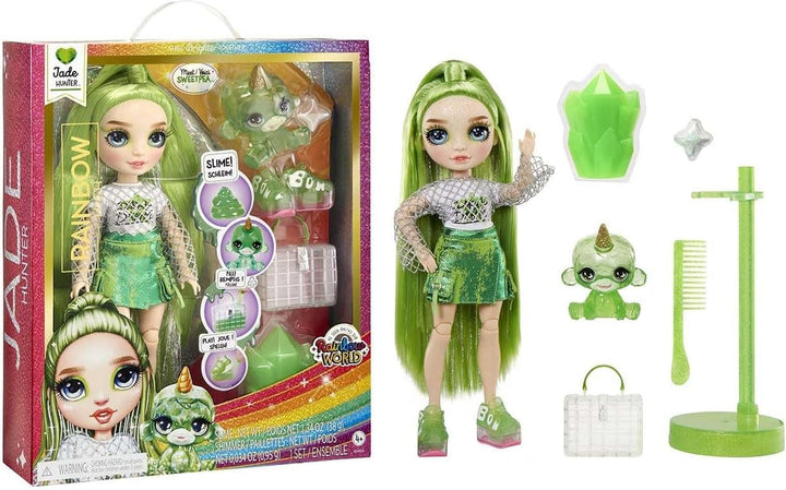 Păpușă Rainbow High Fashion cu slime și animal de companie - Amaya (Culori curcubeu) - păpușă strălucitoare de 28 cm cu slime sclipitor, animal magic și accesorii de modă - jucărie pentru copii - 4-12 ani