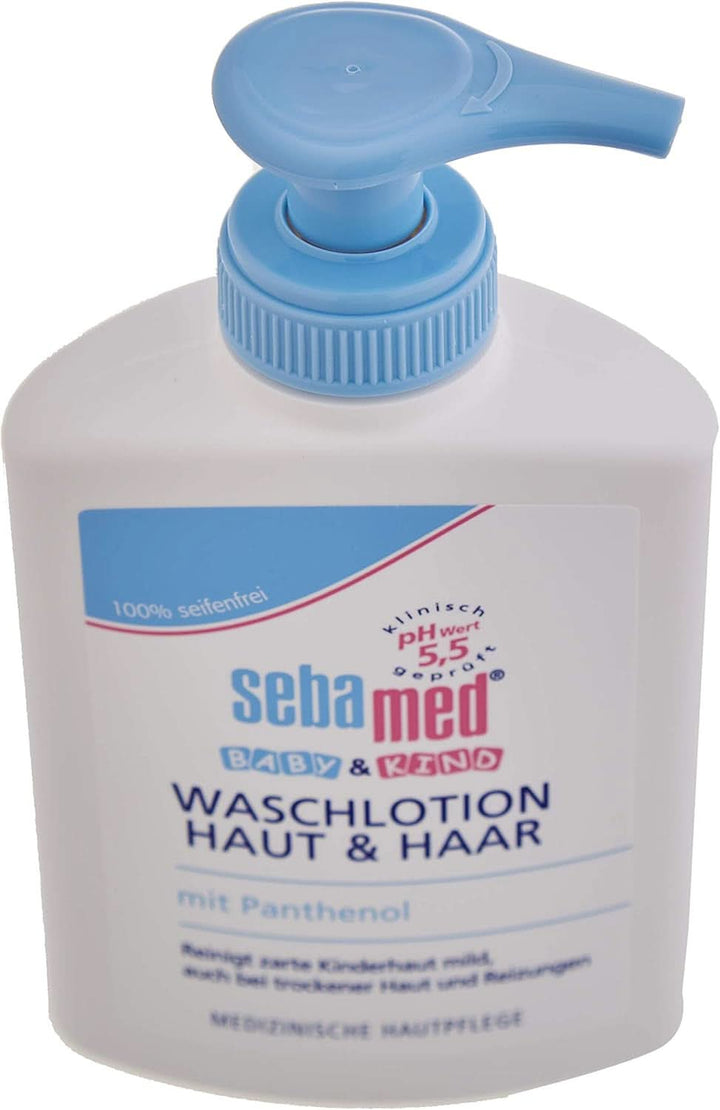 Sebamed Baby Und Kind Waschlotion Haut Und Haar Shampoo 3Er Vorteilspack, Reinigt Zarte Kinderhaut Mild, Auch Bei Trockener Haut Und Reizungen, Shampoo Und Duschgel, 200 Ml (3Er Pack)