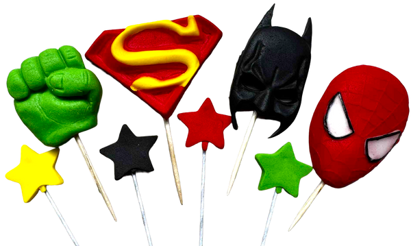 Set 8 essbare Dekorationen, Super Heroes