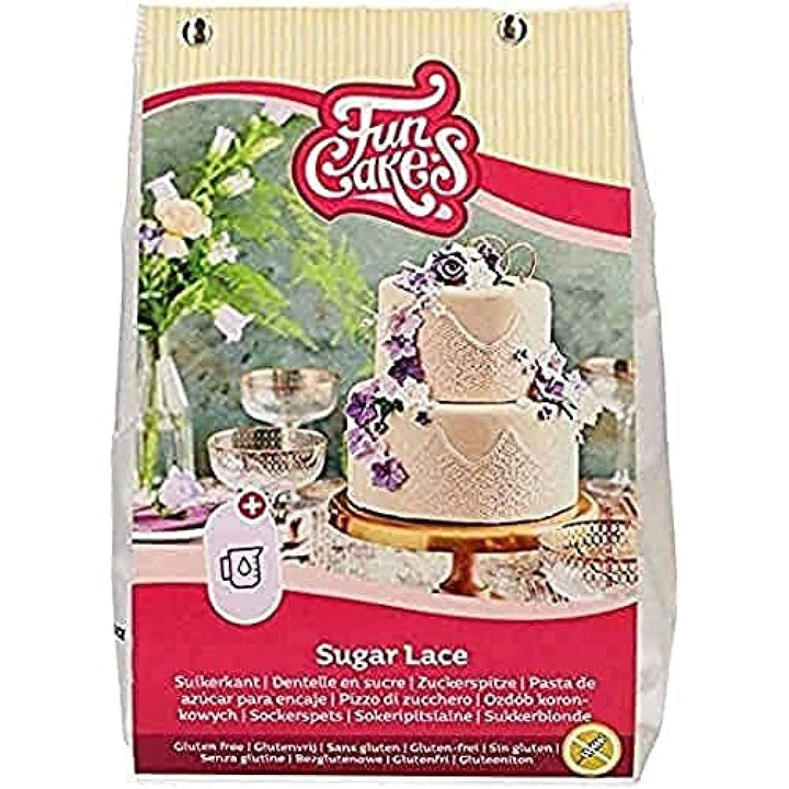 Funcakes Mix Für Zuckerspitze - Weiß, Glutenfrei: Einfach Zu Verwenden, Instant-Mix Für Essbare Weiße Kuchenspitze, Köstlicher Toffee-Geschmack, Für Kuchendekoration, Halal-Zertifiziert, 400G