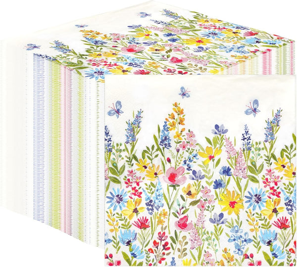 Talking Tables Table Kind Șervețele de unică folosință, șervețele din hârtie moale, șervețele de unică folosință, model floral, pentru nunți sau uz zilnic, ecologice, compostabile, reciclabile