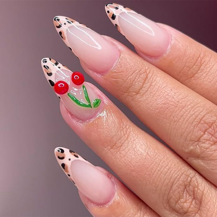 Mouyouglow Unghii lungi, Stiletto, alb lăptos, gradient roz, sclipici, cool, unghii false cu lipici, unghii artificiale roz Ombre sclipici