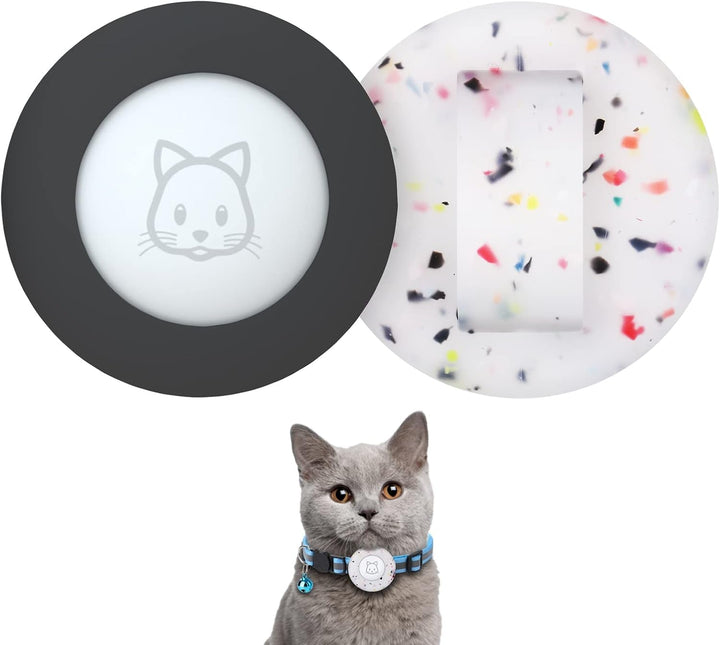 Simplethings 2022 Airtag Suport pentru zgardă pentru pisici, suport pentru zgardă mică pentru pisici compatibil cu Apple Airtag, pachet de 2 huse de protecție impermeabile pentru zgardă pentru animale de companie în limita a 1 cm