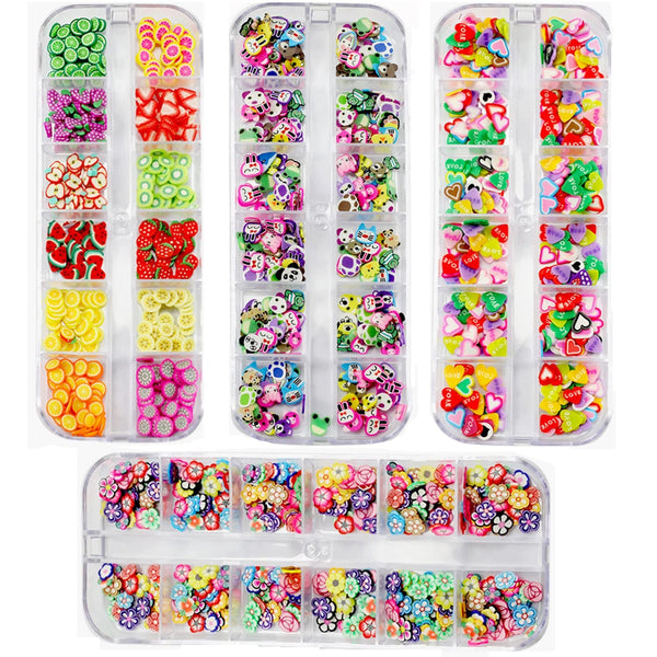 4 Set Nagel Obst Scheiben, Basicon Niedliche Obst Polymer Scheiben Obst Scheibe Nail Nagel 3D Obstscheibe Nail Art Slice Für DIY Liefert Maniküre Dekoration Schleim Zubehör Nageldekorationen, 4 Stile
