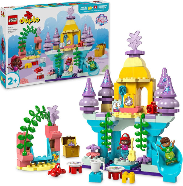 LEGO DUPLO | Disney Ariel's Magical Underwater Palace, jucărie educativă pentru Ariel sirena, castel subacvatic pentru copii cu vârsta de peste 2 ani 10435