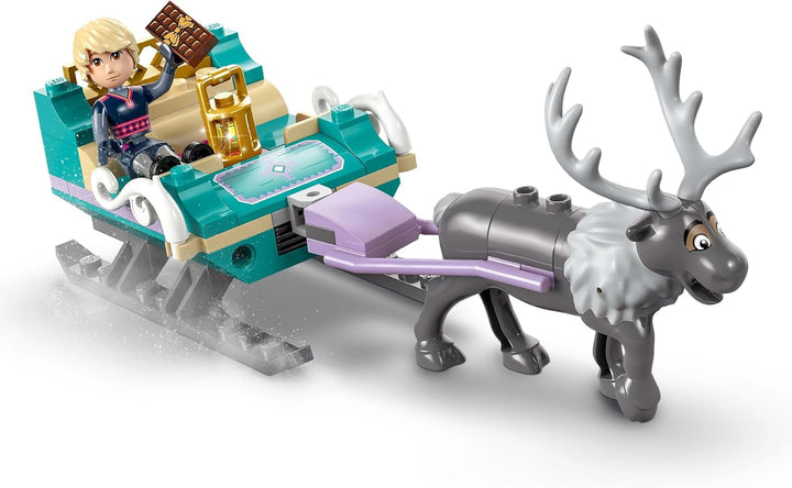 LEGO Ç€ Disney Frozen Anna's Sleigh Adventure, Jucărie de construcție și Playset de fantezie, Suport de ciocolată cu Anna, Kristoff, Olaf și Sven Mini Dolls, Jucărie de prințesă pentru fete de la 4 ani 43256