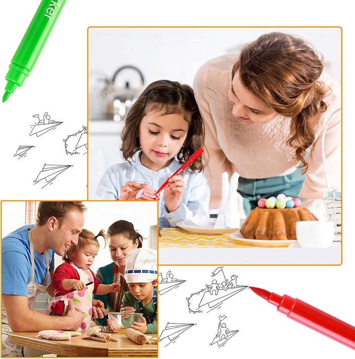 Tesyeux 12PCS Lebensmittelfarbe Stifte Backen,10Farben Dual Tip Coloring Essbarer Markerstift,Food Pen,Diy Ostereier Geburtstag Zum Dekorieren,Für Kuchendeko