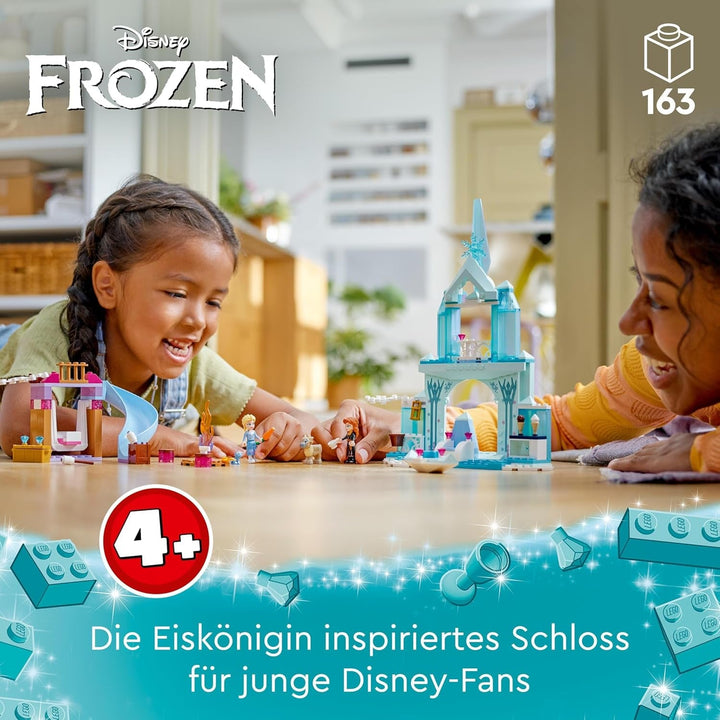 LEGO Disney Frozen Palatul de gheață al Elsei, castelul reginei de gheață, jucărie cu păpușile prințesei ELSA și Anna, plus 2 figurine de animale, cadou minunat pentru fete și băieți de 4 ani 43238