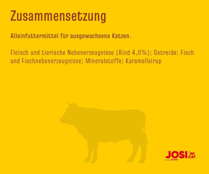 Josicat Carne de vită în sos (12 X 415 G) | Adult | Hrană umedă premium pentru pisici adulte | Carne de vită în sos | Vitamina D3 & E | Powered by JOSERA | Hrană umedă pentru pisici | Hrană completă | 12-Pack