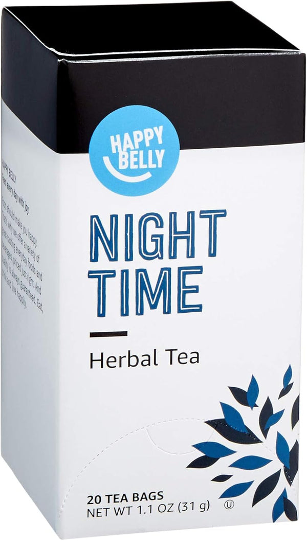 Amazon Brand - Night Time Herbal Tea Bags, 20 Count Tea USA Naty Shop 20 Count (Pack Of 1)