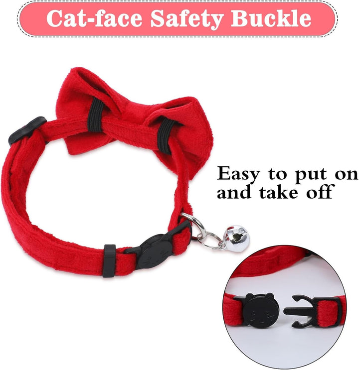 Zgardă pentru pisici, zgardă detașabilă cu închidere de siguranță, pachet de 2 zgărzi pentru pisoi cu clopoțel, zgardă reglabilă pentru pisoi, accesorii personalizate pentru animale de companie