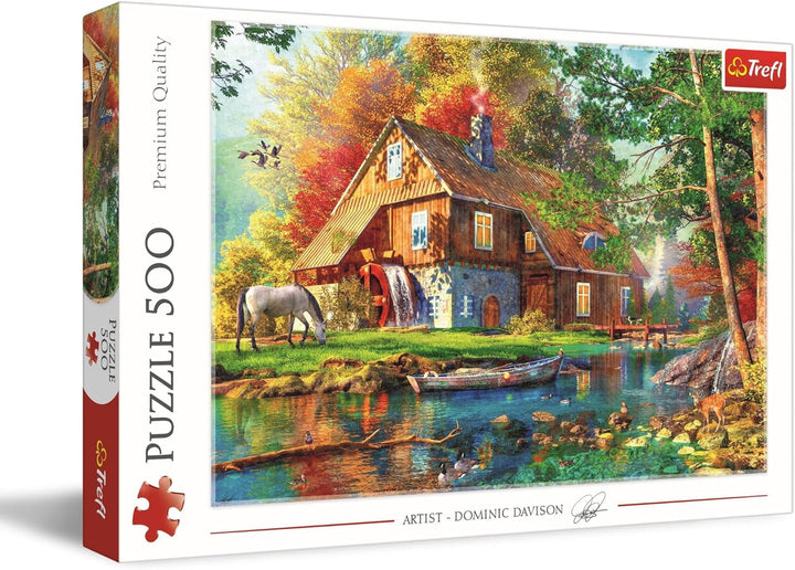 Puzzle 500 Casă de vacanță lângă râu