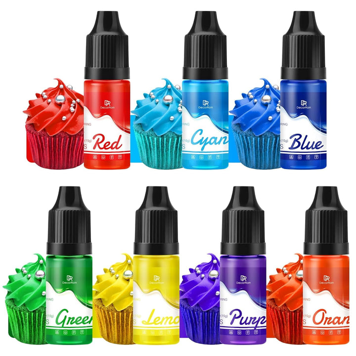 Lebensmittelfarbe Gel - 7X15Ml Regenbogen Farben Konzentrierte Gel Lebensmittel Farben Für Kuchen Dekoration, Backen, Kekse, Macaron - Zuckerfrei Food Coloring Für Getränken, Tortendeko, DIY Slime