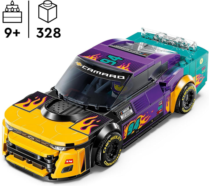 Mașină de jucărie LEGO Speed Champions NASCAR Next Gen Chevrolet Camaro ZL1; Set de construit și jucat cu mașină de curse; Cadou pentru băieți și fete cu vârsta de peste 9 ani 76935