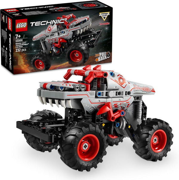 LEGO Technic Monster Jam Thunderroarus, camion monstru de jucărie cu funcție de retragere, jucărie de construcție pentru copii, cadou pentru băieți și fete cu vârsta de 7+ 42200