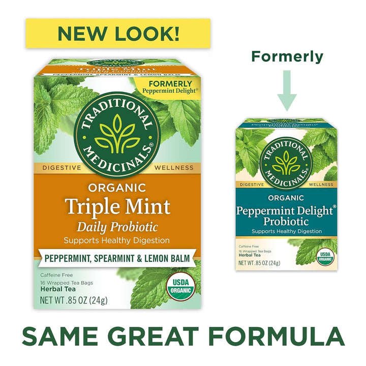 Tea, Organic Triple Mint, Supports Healthy Digestion, Includes 16 Tea Bags Tea USA Naty Shop