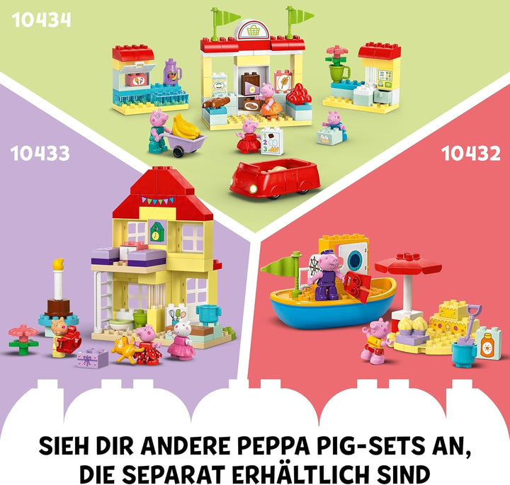 LEGO DUPLO Peppa's Garden With Tree House: Toy Tree, Set de învățare pentru preșcolari de construit și reconstruit cu 2 figuri, Idee de cadou pentru copii de la 2 ani, băieți și fete 10431