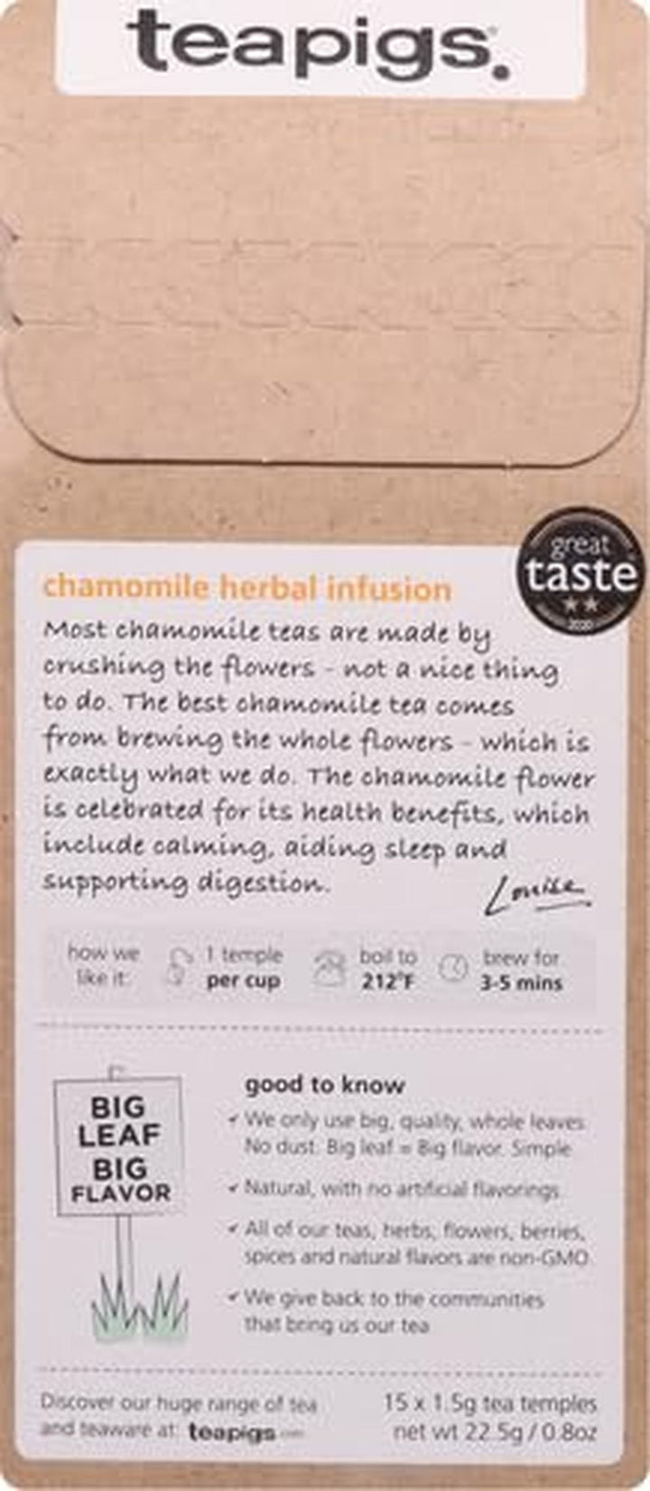 Chamomile Flowers Made with Whole Flowers (15 Count) Tea USA Naty Shop