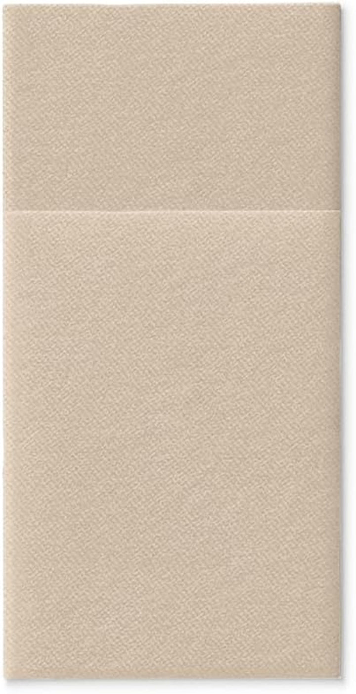 PAW - Șervețele pentru tacâmuri Airlaid - Fabric-like (1/8 fold) | 25 bucăți | Ideal pentru nuntă, botez, comuniune, aniversare | Saci de șervețele pentru tacâmuri | Bej