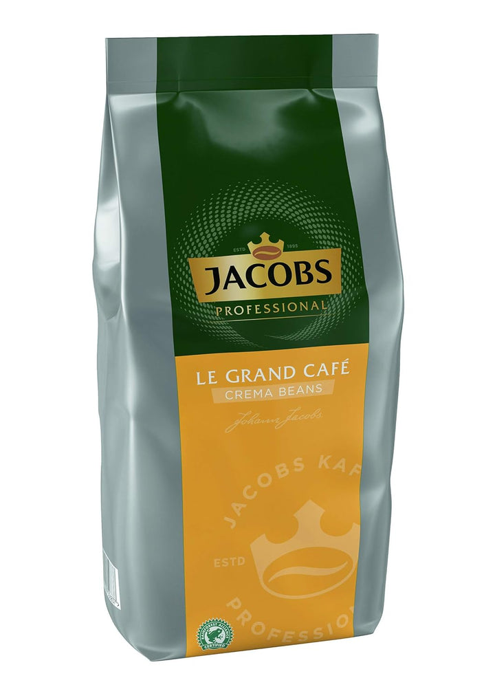 Jacobs Professional Le Grand Café Crema, Ganze Kaffeebohnen 1Kg, Mild, Intensität 2/5