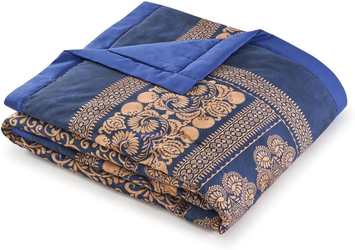 BASSETTI bumbac carouri TORCELLO culoare DARK BLUE B1 dimensiunea 135X190