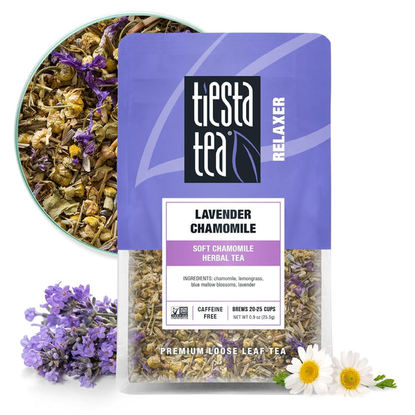 - Lavender Chamomile Herbal Tea | Loose Leaf | Calming Blend with Chamomile, Lavender, and Lemongrass | Caffeine-Free Herbal | Great for Hot or Iced | Resealable Pouch, 25 Cups | 0.9 Ounce Tea USA Naty Shop Default Title