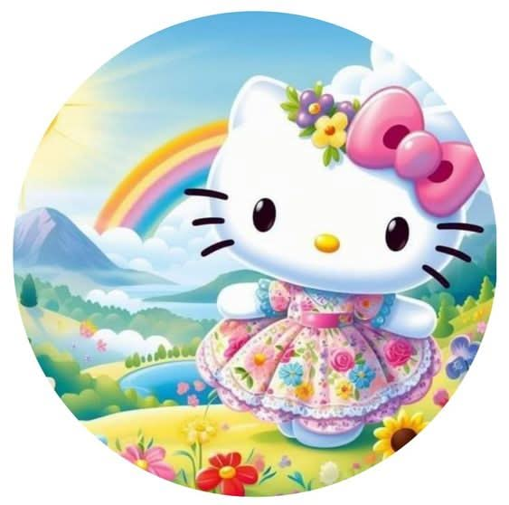 Imagine comestibila, vafa sau icing, format A4, Hello Kitty - Naty Shop 