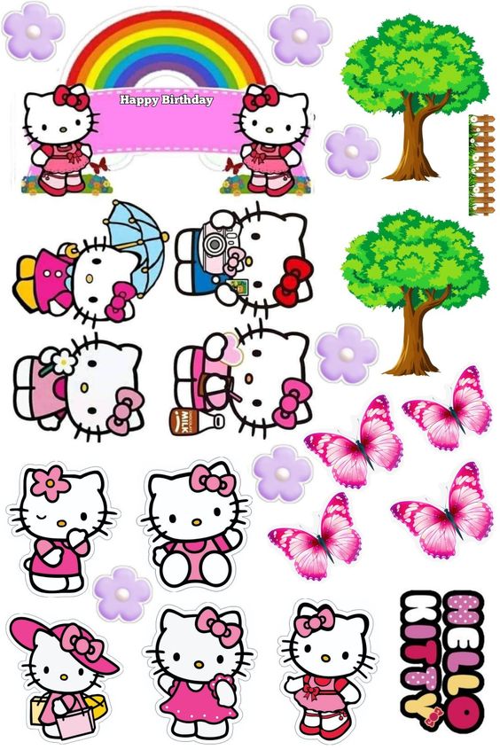 Imagine comestibila, vafa sau icing, format A4, Hello Kitty - Naty Shop 