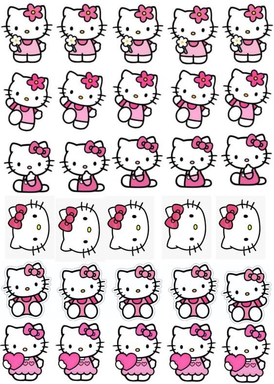 Imagine comestibila, vafa sau icing, format A4, Hello Kitty - Naty Shop 