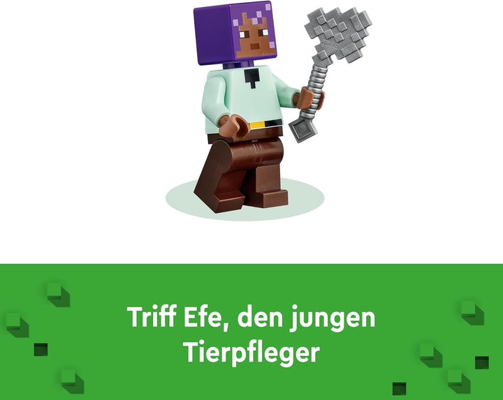 LEGO Minecraft Sanctuarul animalelor, jucărie cu multe figuri de animale pentru fete și băieți de la 7 ani, cadou pentru gameri și copii, set de modele de cărămizi ale biomului de câmpie 21253