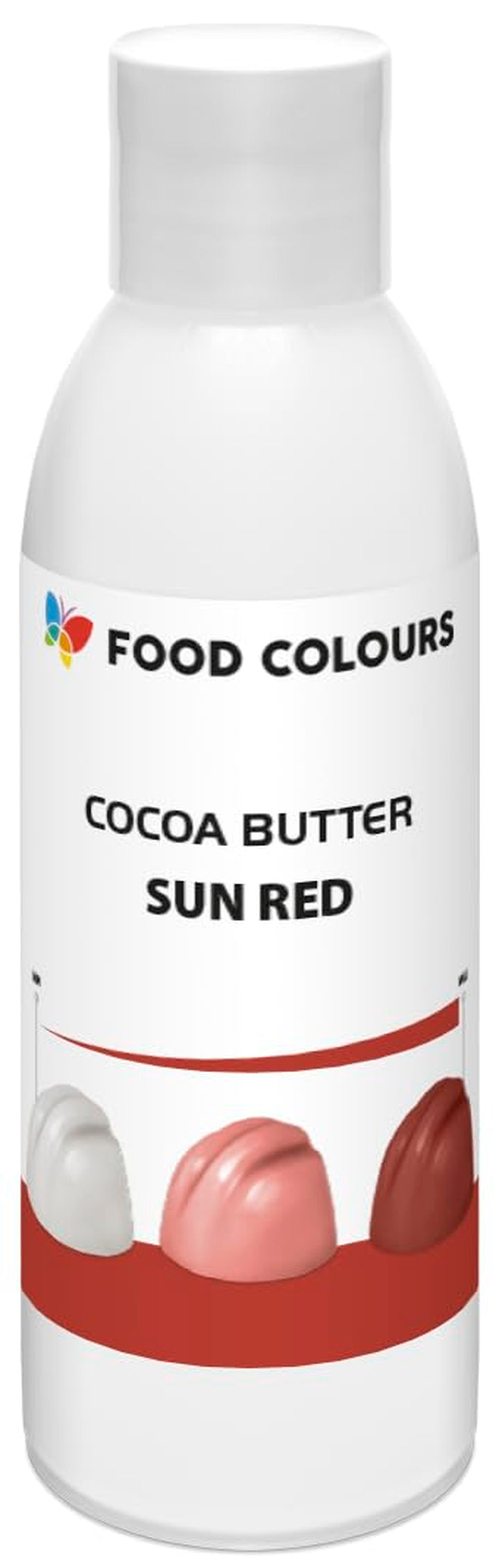 Food Colors Cocoa Butter SUN RED 100 G Kakaobutterbasierte Lebensmittelfarbe Für Schokolade, Pralinen, Fette Massen Und Cremes