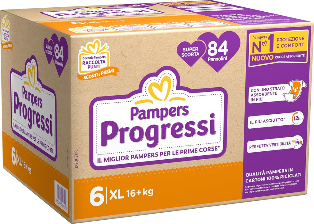 Pampers Penta Progressi Extralarge, mărimea 6, pachet 84 de scutece