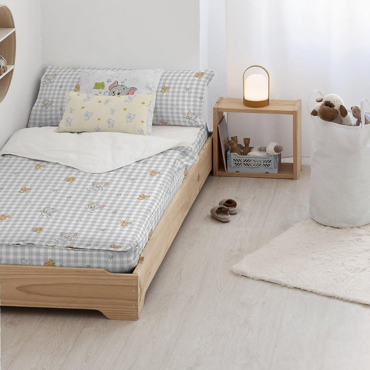 Belum | Plapumă 100% bumbac, model Tom Jerry Vichy, pentru paturi late de 90 cm (90 X 200 cm)