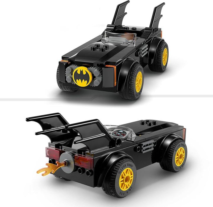 LEGO 76264 DC Chase in Batmobil: Batman Vs. Joker set de mașini de jucărie, Set de pornire pentru supereroi cu 2 minifigurine, Jucărie pentru copii preșcolari, băieți, fete cu vârsta peste 4 ani, Rapid de asamblat