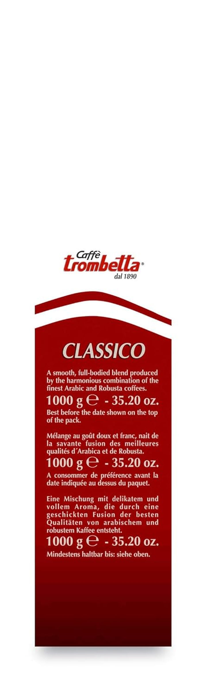 Caffè Trombetta Italien Kaffee Geröstete Kaffeebohnen, Klassisch. Eine Perfekte Harmonie Zwischen Aroma Und Körper - 1 Kg