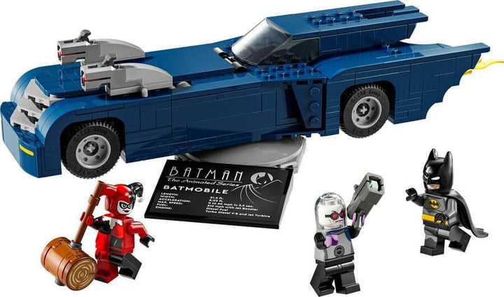 LEGO DC Batman: Batman în Batmobil vs. Harley Quinn și Mr Freeze, mașină de jucărie din seria animată pentru copii, cadou pentru băieți și fete de la 8 ani 76274