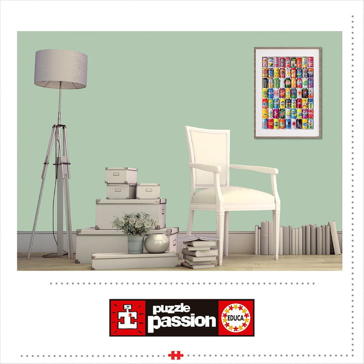 Educa - Puzzle 500 piese pentru adulti | Cutii de bautura, puzzle 500 piese pentru adulti si copii de la 11 ani, limonada, design, multicolor (18447)