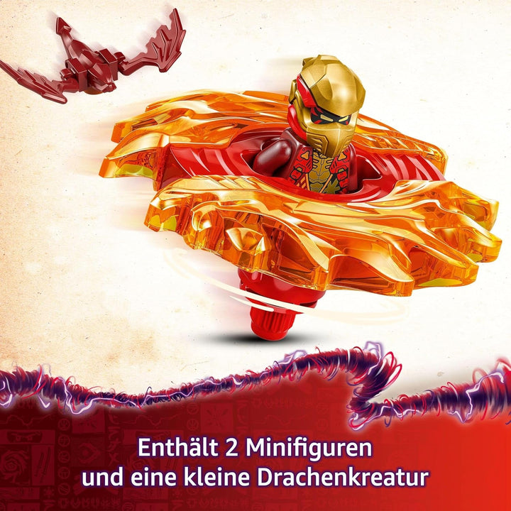 LEGO NINJAGO Kai's Dragon Spinjitzu Spinner - Jucărie Ninja de acțiune cu 2 minifigurine - Set de joacă mic pentru copii - Idee de cadou pentru băieți și fete de la 6 ani 71823