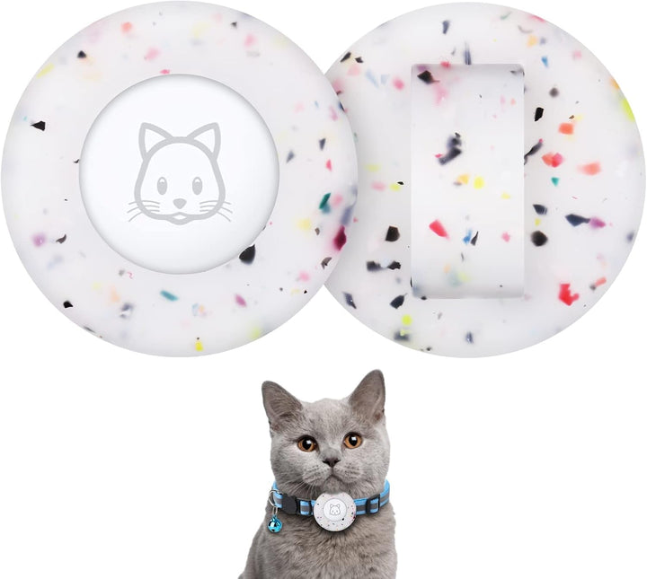 Simplethings 2022 Airtag Suport pentru zgardă pentru pisici, suport pentru zgardă mică pentru pisici compatibil cu Apple Airtag, pachet de 2 huse de protecție impermeabile pentru zgardă pentru animale de companie în limita a 1 cm