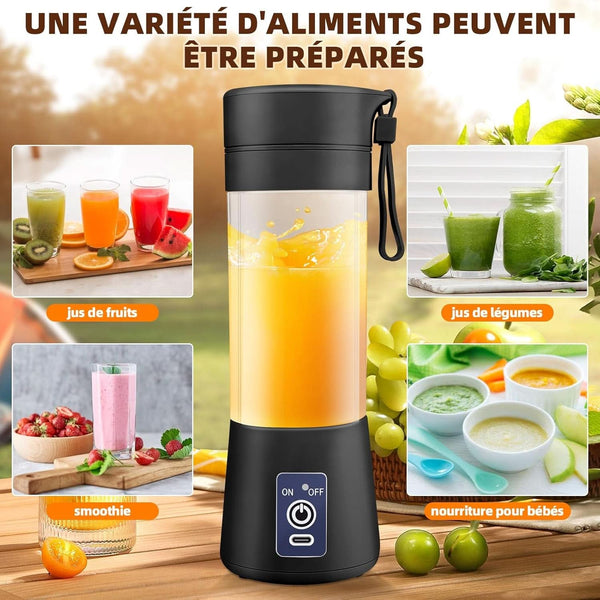 Tragbarer Mixer 380 Ml Für Shakes Und Smoothies: Mini-Standmixer Für Saft, Wiederaufladbar Über USB, Geeignet Für Reisen Von Outdoor-Sportarten Zu Hause